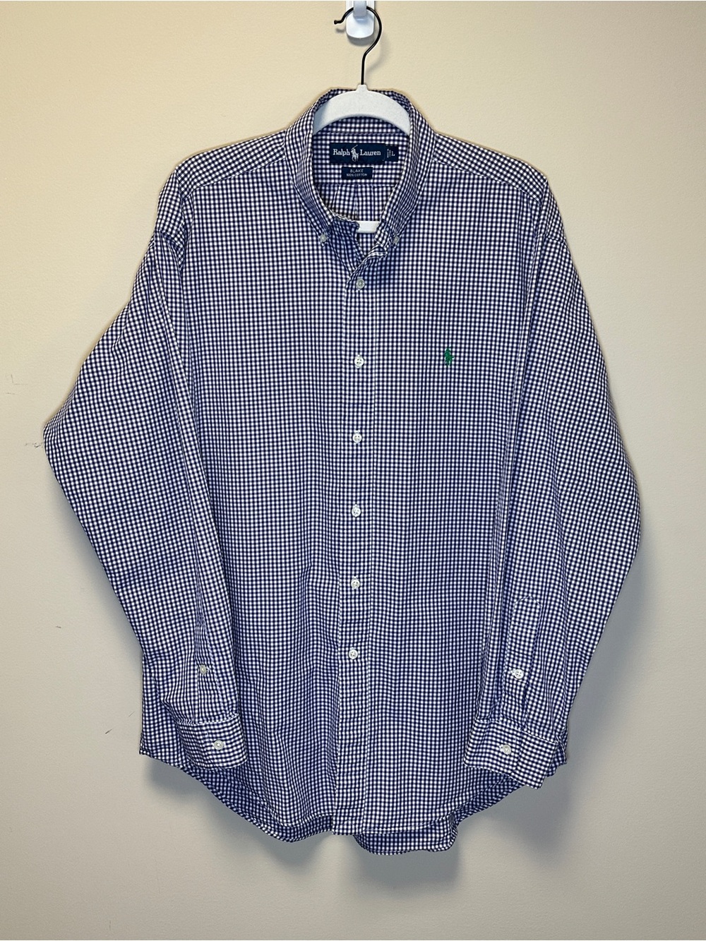 Ralph Lauren Purple and White Gingham Button-Down Shirt
